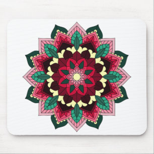 Mandala Pattern 02 in deep pink Mouse Pad