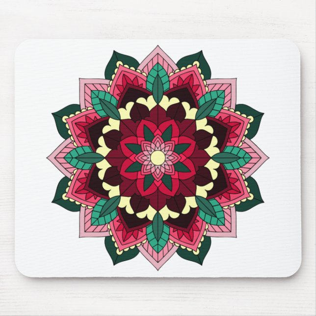 Mandala Pattern 02 in deep pink Mouse Pad (Front)