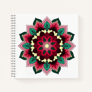 Mandala Pattern 02 in deep pink Notebook