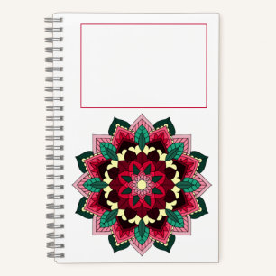 Mandala Pattern 02 in deep pink Notebook