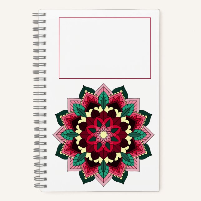 Mandala Pattern 02 in deep pink Notebook (Front)