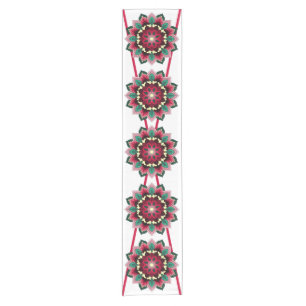 Mandala Pattern 02 in deep pink Short Table Runner