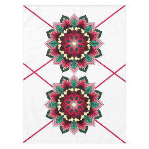 Mandala Pattern 02 in deep pink Tablecloth