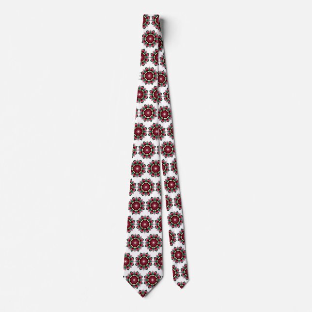 Mandala Pattern 02 in deep pink Tie (Front)
