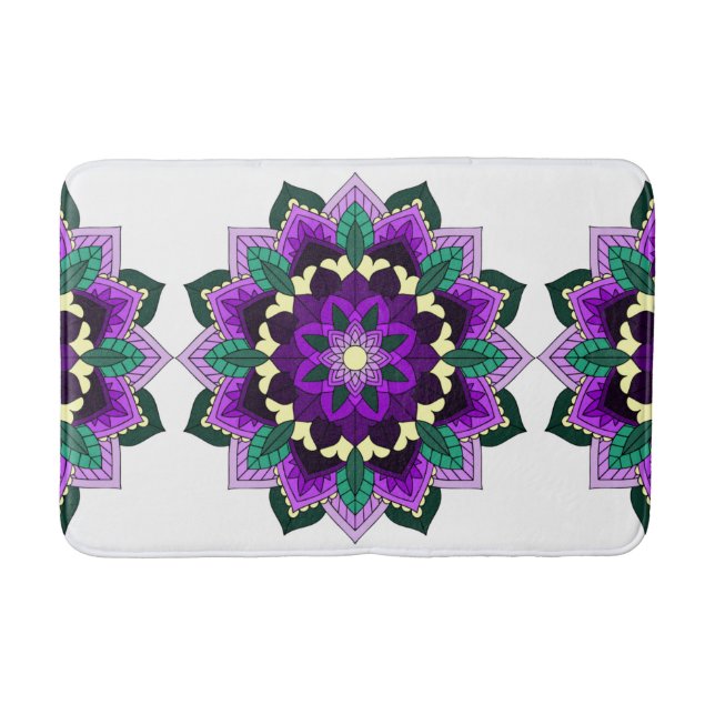 Mandala Pattern 02 in purple Bath Mat (Front)