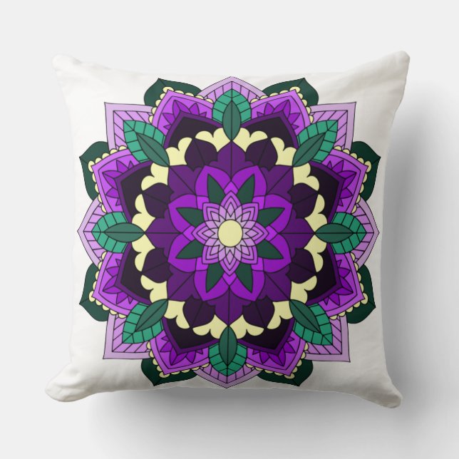 Mandala Pattern 02 in purple Cushion (Front)