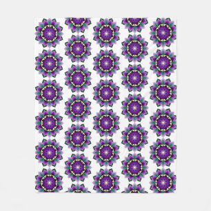 Mandala Pattern 02 in purple Fleece Blanket