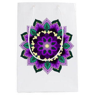 Mandala Pattern 02 in purple Medium Gift Bag