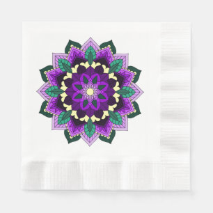 Mandala Pattern 02 in purple Napkin