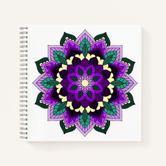 Mandala Pattern 02 in purple Notebook (Front)