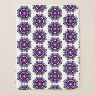 Mandala Pattern 02 in purple Sherpa Blanket
