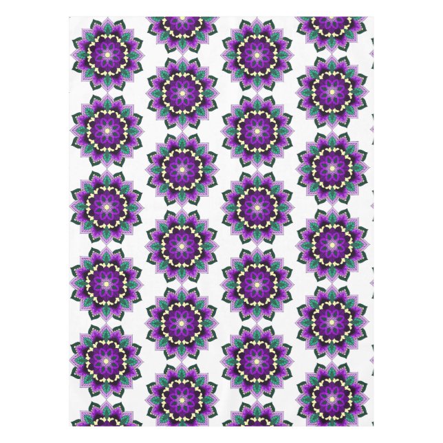 Mandala Pattern 02 in purple Tablecloth (Front)