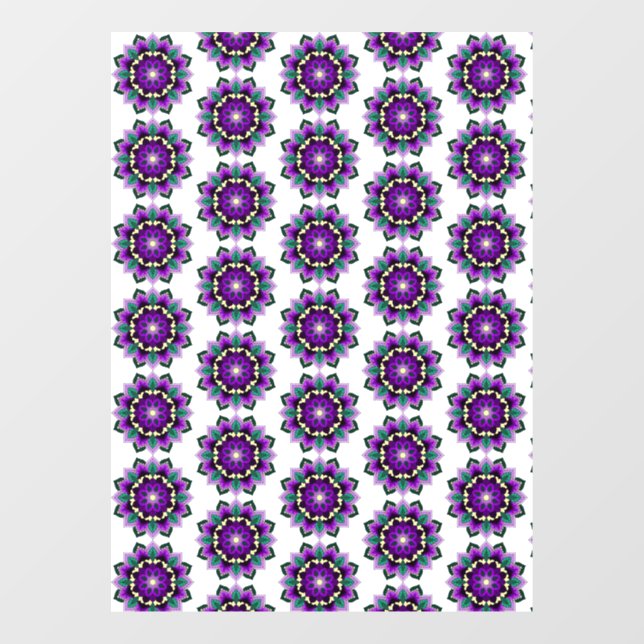Mandala Pattern 02 in purple window cling (Sheet)