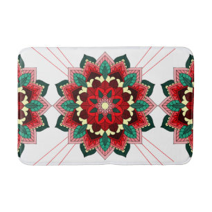 Mandala Pattern 02 in red Bath Mat