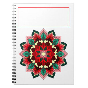 Mandala Pattern 02 in red Notebook