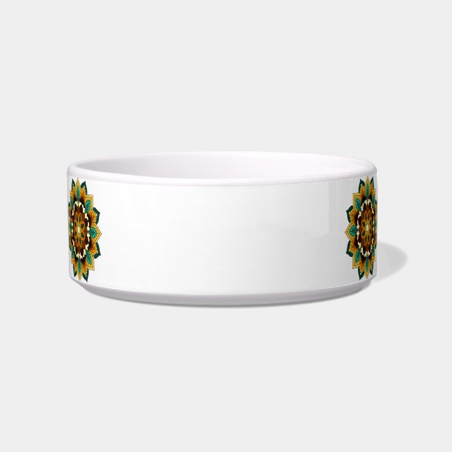 Mandala Pattern 02 in yellow & tan Bowl (Front)