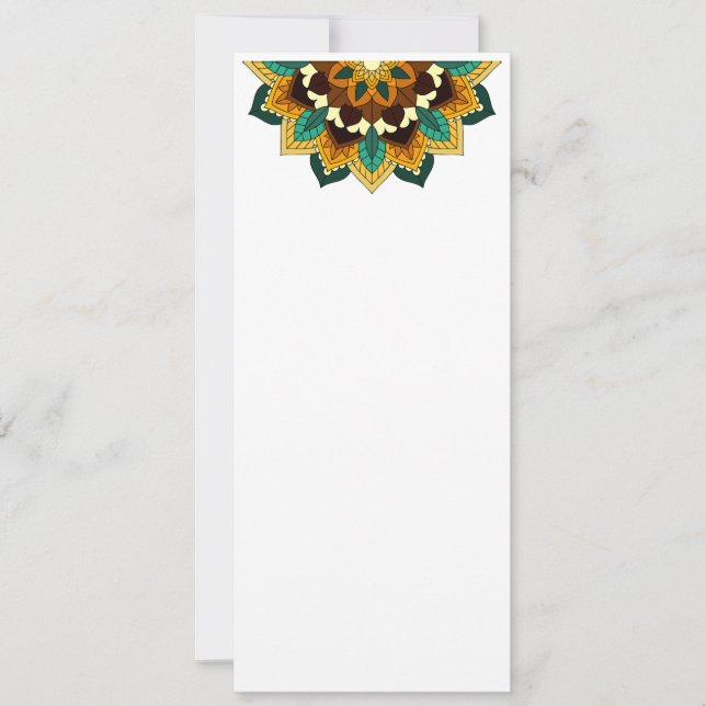 Mandala Pattern 02 in yellow & tan Card (Front)