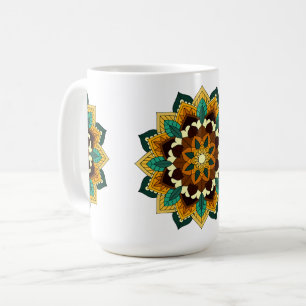 Mandala Pattern 02 in yellow & tan Coffee Mug