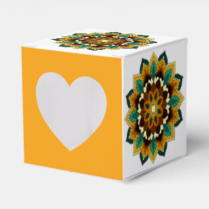 Mandala Pattern 02 in yellow & tan Favour Box