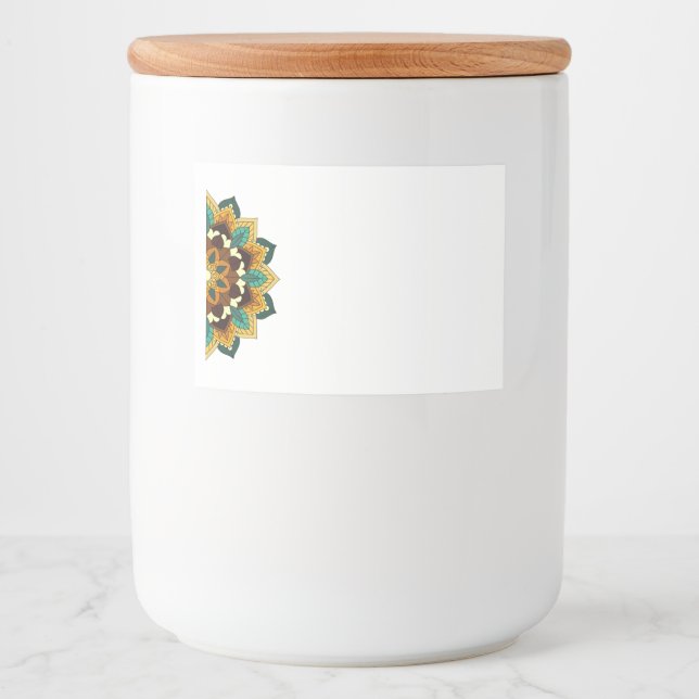 Mandala Pattern 02 in yellow & tan Food Label (Front)