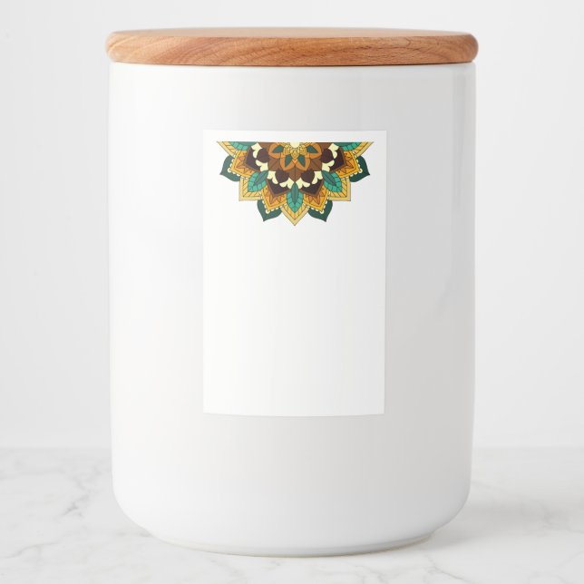 Mandala Pattern 02 in yellow & tan Food Label (Front)