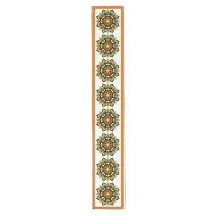 Mandala Pattern 02 in yellow & tan Long Table Runn Runner