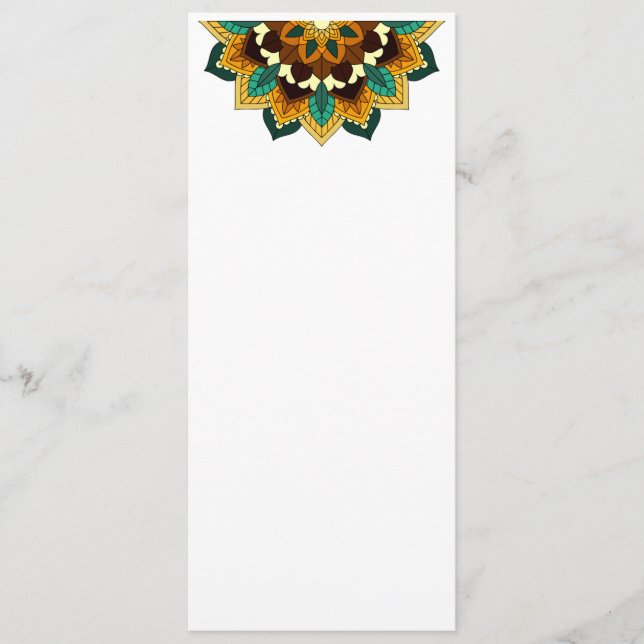 Mandala Pattern 02 in yellow & tan Menu (Front)