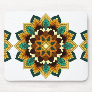 Mandala Pattern 02 in yellow & tan Mouse Pad