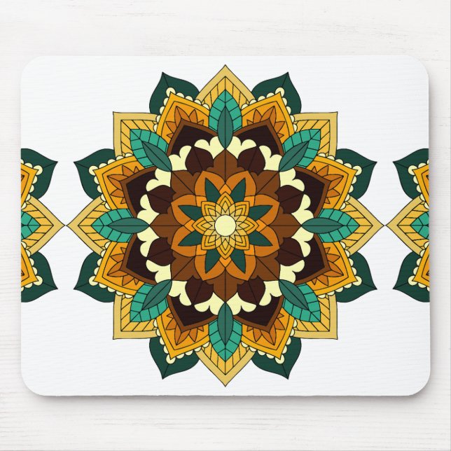 Mandala Pattern 02 in yellow & tan Mouse Pad (Front)