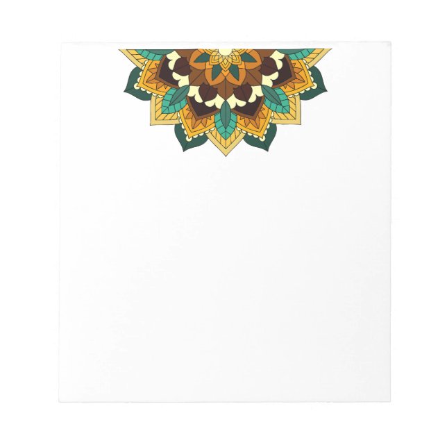 Mandala Pattern 02 in yellow & tan Notepad (Front)