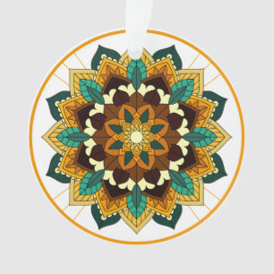 Mandala Pattern 02 in yellow & tan Ornament