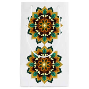 Mandala Pattern 02 in yellow & tan Small Gift Bag