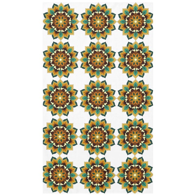 Mandala Pattern 02 in yellow & tan Tablecloth (Front)