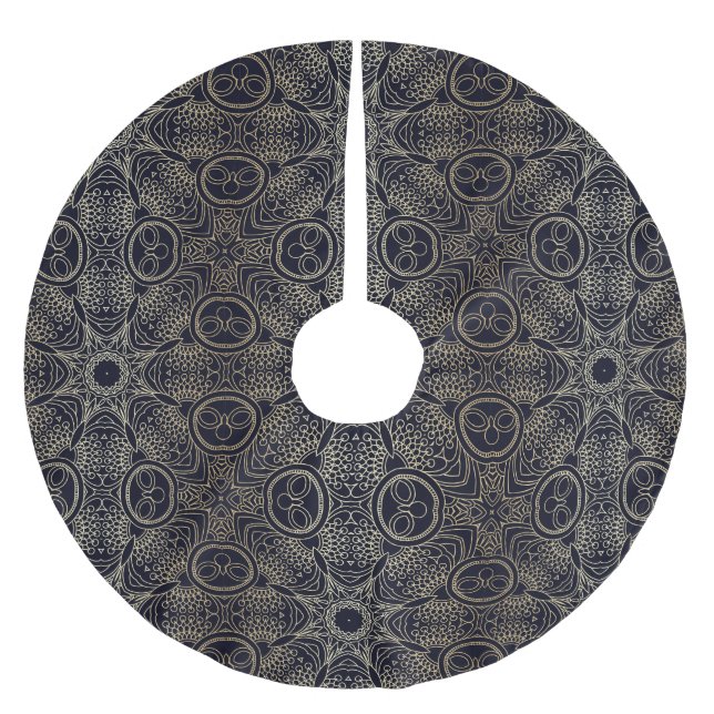 Mandala Pattern Brushed Polyester Tree Skirt (Front)