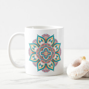 Mandala pattern colourful Moroccan Coffee Mug