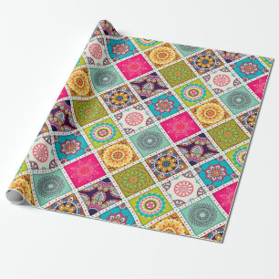 Mandala pattern colourful Moroccan Wrapping Paper