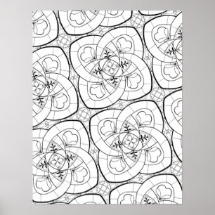 Mandala Pattern Colouring Poster