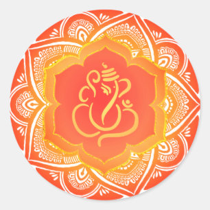 Mandala Pattern Festive Ganesh/ Indian God  Classic Round Sticker