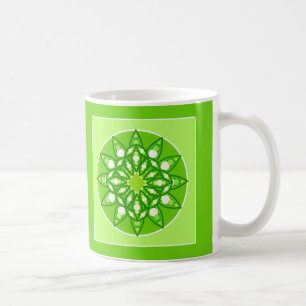 Mandala Pattern in  Shades of Lime Green Coffee Mug