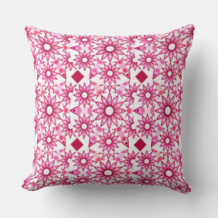 Mandala pattern in shades of pink, maroon cushion