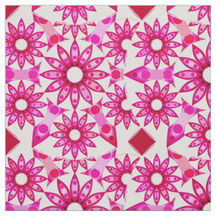 Mandala pattern in shades of pink, maroon fabric