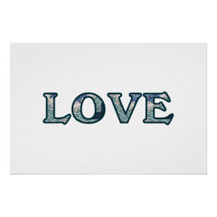 Mandala Pattern LOVE Typography Poster