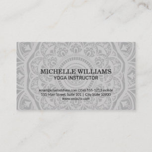 Mandala Pattern   Meditation   Yoga Teacher Business Card