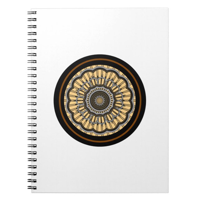 mandala pattern round ethnic notebook (Front)