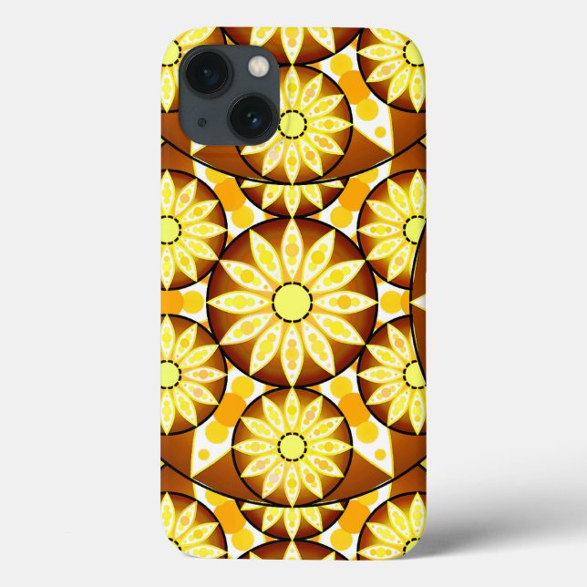 Mandala pattern, shades of brown and gold Case-Mate iPhone case (Back)