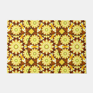 Mandala pattern, shades of brown and gold doormat