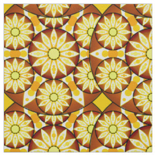 Mandala pattern, shades of brown and gold fabric