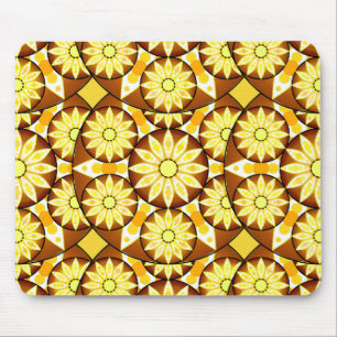 Mandala pattern, shades of brown and gold mouse pad