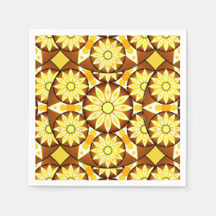 Mandala pattern, shades of brown and gold napkin