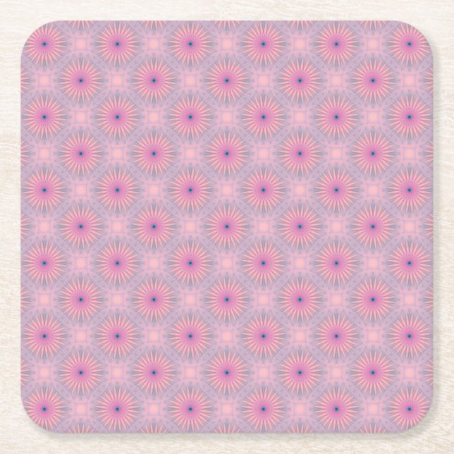 Mandala Pattern Square Paper Coaster (Front)